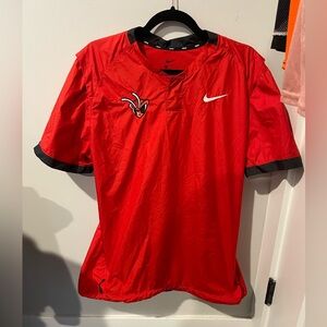 Nike Men's Stock Short Sleeve Windbreaker Shirt Red Black